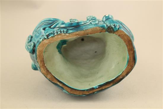 A Chinese turquoise glazed model of Puxian, 19th century, 21cm